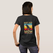 Retro pastel strepen beste mama hond ooit hondenli t-shirt (Achterkant volledig)