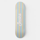 Retro pastel strepen Gepersonaliseerde naam Persoonlijk Skateboard (Voorkant)