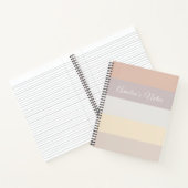 Retro Pastel Stripes Roos Roze grijs | Monogrammen Notitieboek (Binnen)