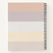 Retro Pastel Stripes Roos Roze grijs | Monogrammen Notitieboek (Achterkant)