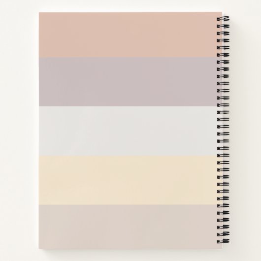 Retro Pastel Stripes Roos Roze grijs | Monogrammen Notitieboek (Achterkant)