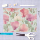 Retro pastel Sweet Pea patroon Tissuepapier (Craft)