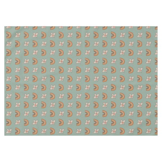 Retro Pastel Tablecloth 70s Groovy Earthy Vibes Tafelkleed (Voorkant (Horizontaal))