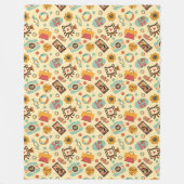 Retro Pastel Throw Groovy 70s Colorful Accent Fleece Deken (Voorkant)