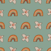 Retro Pastel Towel 70s Groovy Earthy Bath Vibes Bad Handdoek