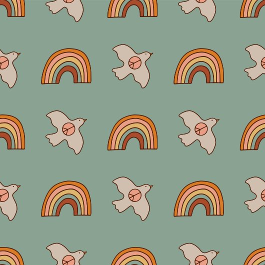 Retro Pastel Towel 70s Groovy Earthy Bath Vibes Bad Handdoek