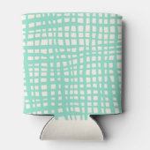 Retro pastel turquoise raster patroon blikjeskoeler (Achterkant)