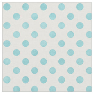 Retro pastel turquoise white polka dots patroon stof