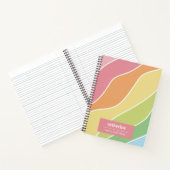 Retro Pastel Waves Gepersonaliseerde Spiraal Notit Notitieboek (Binnen)