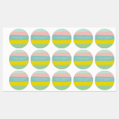 Retro Pastel Wavy Stripe Aangepaste naam Contactge Labels (Vel)