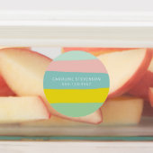 Retro Pastel Wavy Stripe Aangepaste naam Contactge Labels (Aangebracht)
