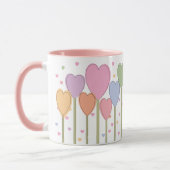Retro Pastel Whimsical Heart Lollipops Mok (Links)