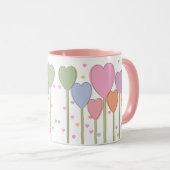Retro Pastel Whimsical Heart Lollipops Mok (Voorkant rechts)