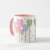 Retro Pastel Whimsical Heart Lollipops Mok (Voorkant links)