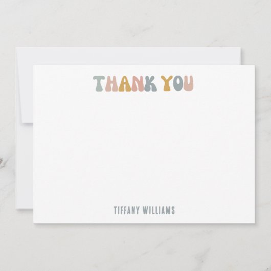 Retro Pastel Wildflower Aangepast Bedankt (Voorkant)