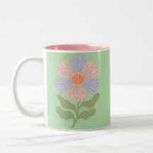 Retro Pastel "Zachte Mama" Groovy Bloem Typografie