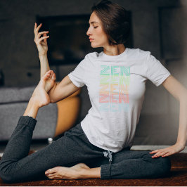 retro pastel ZEN Kleurrijke gradiënt Yoga T-shirt