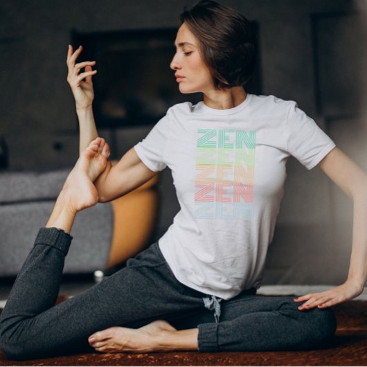 retro pastel ZEN Kleurrijke gradiënt Yoga T-shirt
