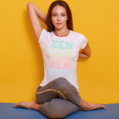 retro pastel ZEN Kleurrijke gradiënt Yoga zwart T-shirt