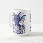 Retro Pastelcore Cute Halloween Bat & Checkerboard Koffiemok (Voorkant links)