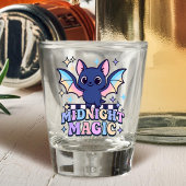 Retro Pastelcore Cute Halloween Bat & Checkerboard Shot Glas