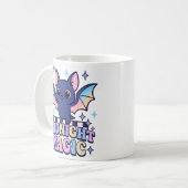 Retro Pastelcore Schattigee Halloween Bat & Checke Koffiemok (Voorkant links)