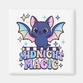 Retro Pastelcore Schattigee Halloween Bat & Checke Magneet (Voorkant)