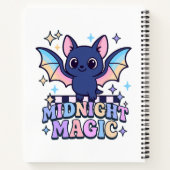 Retro Pastelcore Schattigee Halloween Bat & Checke Notitieboek (Achterkant)