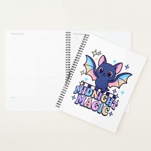 Retro Pastelcore Schattigee Halloween Bat & Checke Planner (Display)