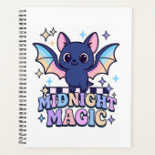 Retro Pastelcore Schattigee Halloween Bat & Checke Planner (Voorkant)