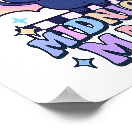 Retro Pastelcore Schattigee Halloween Bat & Checke Poster (Hoek)