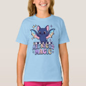 Retro Pastelcore Schattigee Halloween Bat & Checke T-shirt (Voorkant)