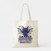Retro Pastelcore Schattigee Halloween Bat & Checke Tote Bag (Achterkant)