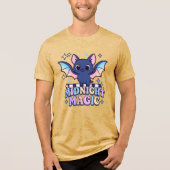 Retro Pastelcore Schattigee Halloween Bat & Checke Tri-Blend Shirt (Voorkant)