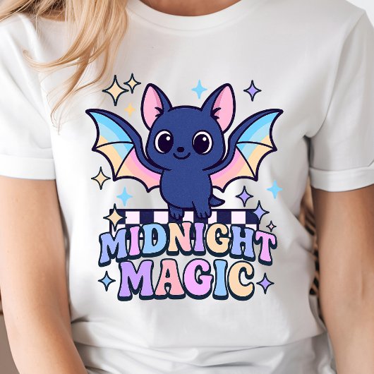 Retro Pastelcore Schattigee Halloween Bat & Checke Tri-Blend Shirt