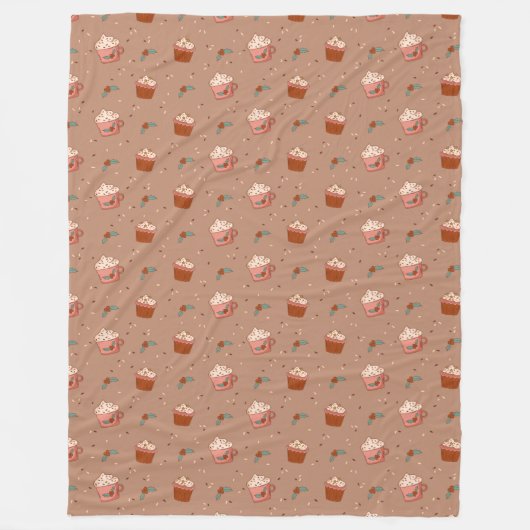 Retro Pasteldeken Groovy Kerst thuis Fleece Deken (Voorkant)