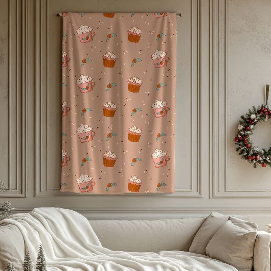 Retro Pasteldeken Groovy Kerst thuis Fleece Deken