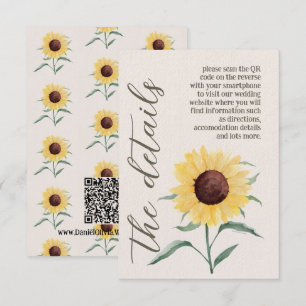 Retro Pastelkleur Daisy Wedding Informatiekaartje