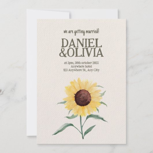 Retro Pastelkleur Daisy Wedding Kaart (Voorkant)