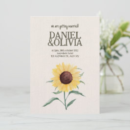 Retro Pastelkleur Daisy Wedding Kaart
