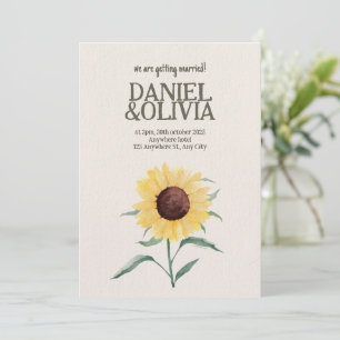 Retro Pastelkleur Daisy Wedding Kaart