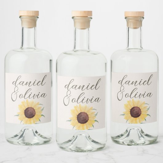 Retro Pastelkleur Daisy Wedding Likeurfles Etiket (Flessen)