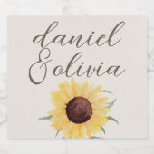 Retro Pastelkleur Daisy Wedding Likeurfles Etiket (Enkel label)