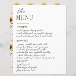 Retro Pastelkleur Daisy Wedding Menu