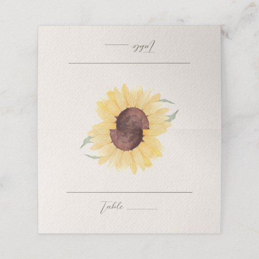 Retro Pastelkleur Daisy Wedding Plaatskaartje (Buitenkant ongevouwen)
