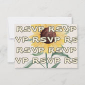 Retro Pastelkleur Daisy Wedding RSVP Kaartje (Voorkant)
