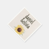 Retro Pastelkleur Daisy Wedding Servet (Hoek)