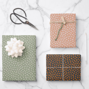 Retro pastelkleurig boho inpakpapier voor Kerstmis Vel