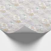Retro Pastelkleurige Babyfeest Inpakpapier (Hoek)