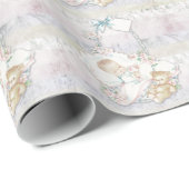 Retro Pastelkleurige Babyfeest Inpakpapier (Rol Hoek)